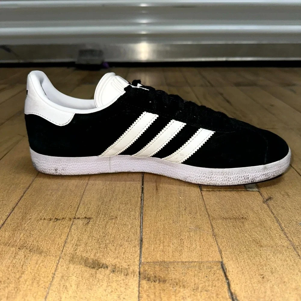adidas Trainers Men's Size 9 Black Suede Gazelle Comfort Lace Up Walking Running